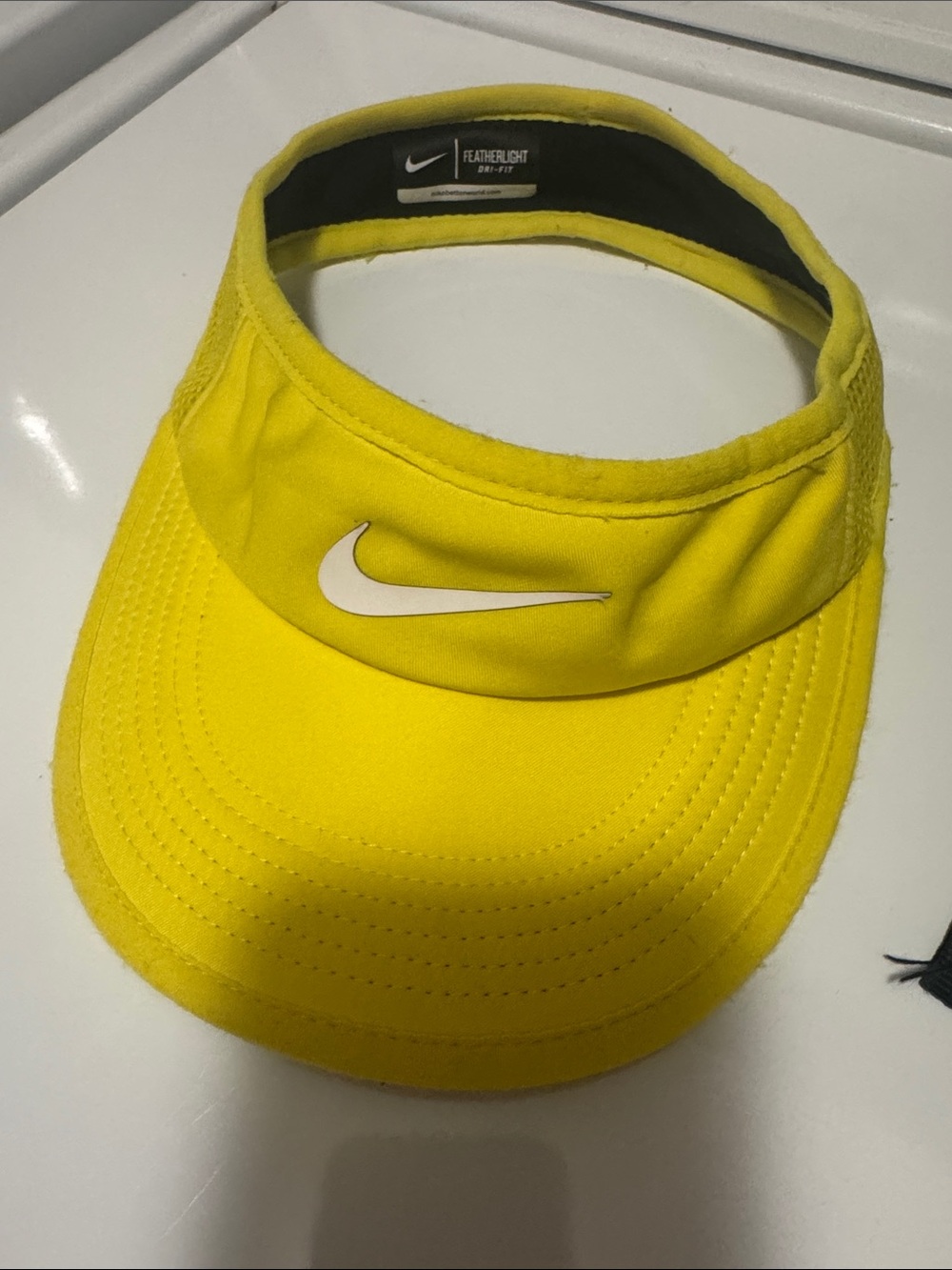Nike Yellow Featherlight Women's Visor with White Swoosh